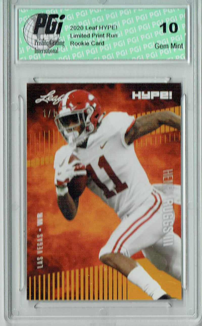Henry Ruggs III Rookie Card Las Vegas PGI 10 Gem Mint Football Trading Card 2020 Leaf HYPE! #37 Gold Blank Back 1/1