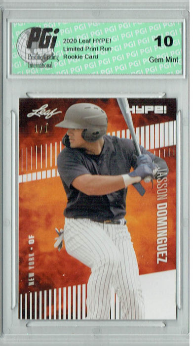 Jasson Dominguez 2020 Leaf HYPE! #44 White Blank Back 1/1 Rookie Card PGI 10