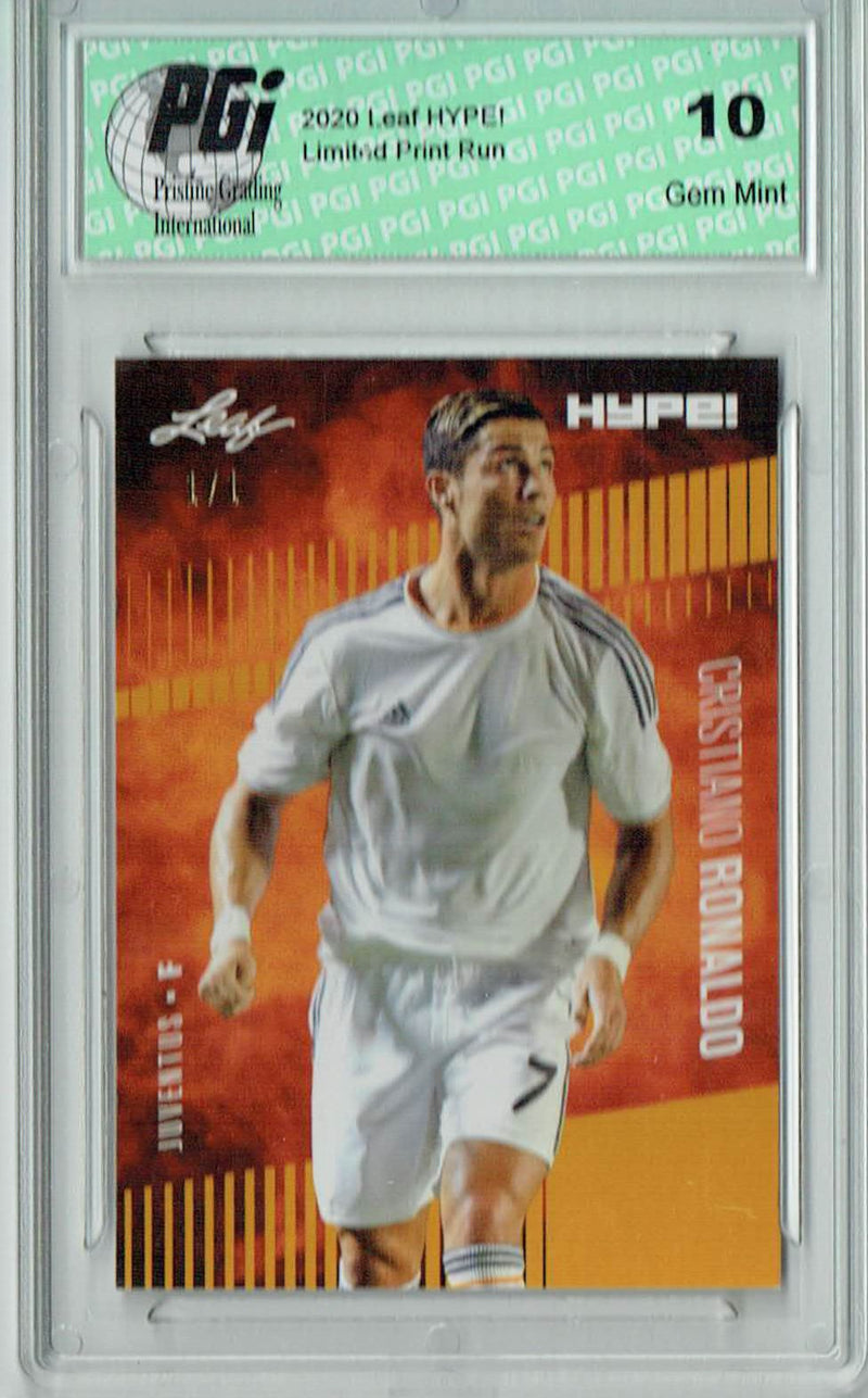 Cristiano Ronaldo 2020 Leaf HYPE! #47 Gold Blank Back 1/1 Rare Card PGI 10
