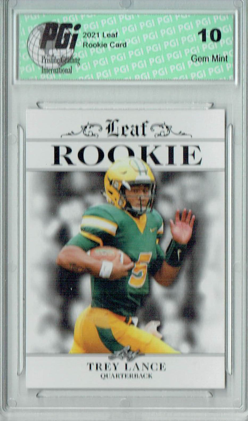 Trey Lance Rookie Card San Francisco PGI 10 Gem Mint Football Trading Card 2021 Leaf Exclusive #4 Only 5000 Made
