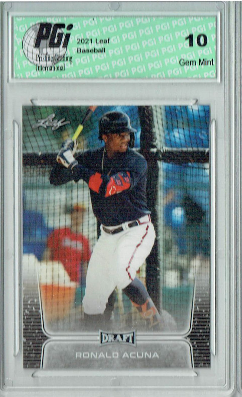 Ronald Acuna 2020 Leaf Draft Baseball #2 Gem Mint Card PGI 10