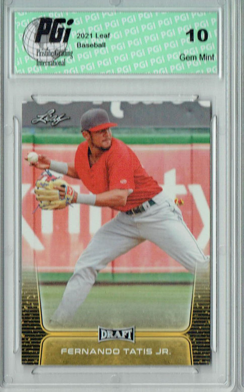 Fernando Tatis Jr. 2020 Leaf Draft Baseball #1 Gold SP Padres Card PGI 10