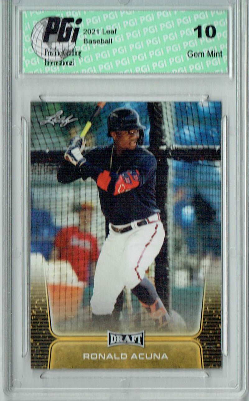 Ronald Acuna 2020 Leaf Draft Baseball #2 Gold SP Braves Card PGI 10