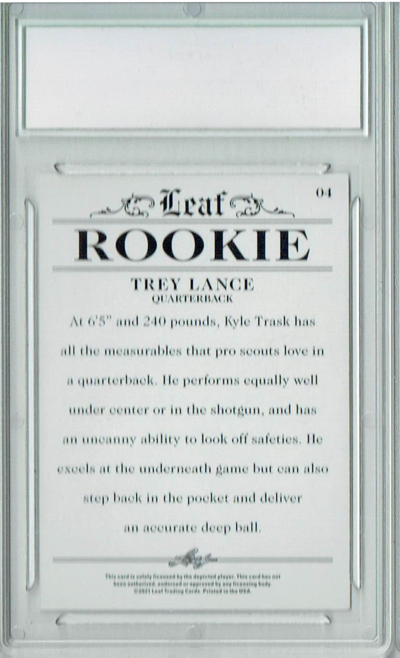 Trey Lance Rookie Card San Francisco PGI 10 Gem Mint Football Trading Card 2021 Leaf Exclusive #4 Gold, Only 25 Made