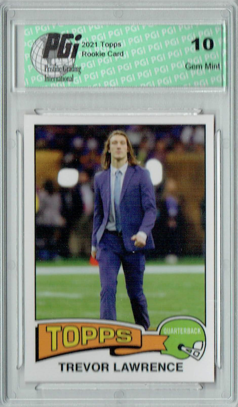 Trevor Lawrence 2021 Topps X #16 1975 Topps Football Rookie Card PGI 10