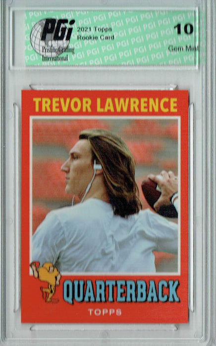 Trevor Lawrence 2021 Topps X #12 1971 Topps Football Rookie Card PGI 10