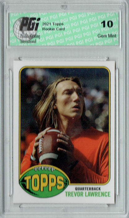 Trevor Lawrence 2021 Topps X #17 1976 Topps Football Rookie Card PGI 10