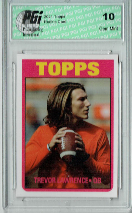 Trevor Lawrence 2021 Topps X #13 1972 Topps Football Rookie Card PGI 10