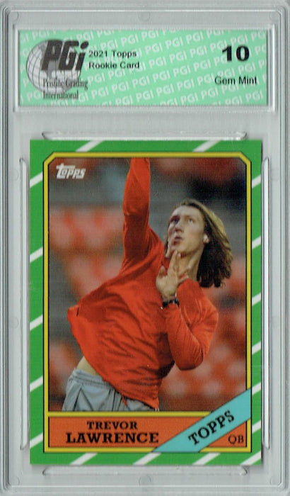 Trevor Lawrence 2021 Topps X #25 1986 Topps Football Rookie Card PGI 10