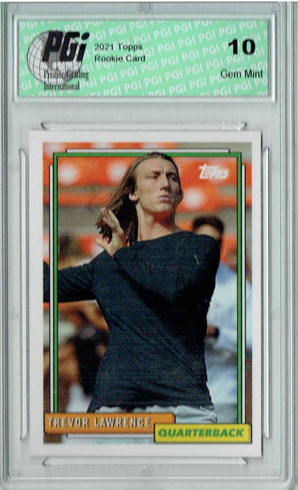 Trevor Lawrence 2021 Topps X #28 1992 Topps Football Rookie Card PGI 10