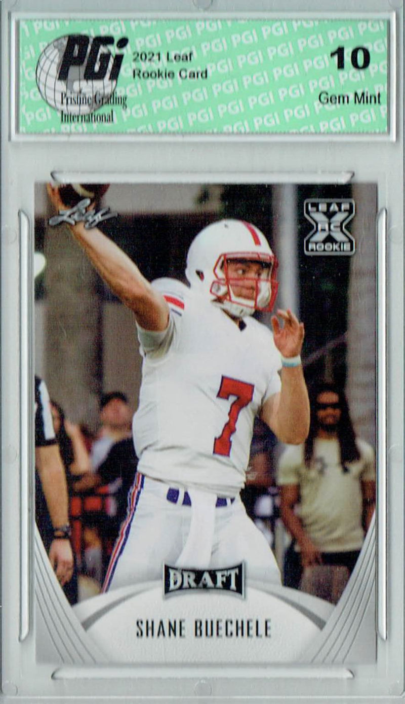 Shane Buechele Rookie Card Texas PGI 10 Gem Mint Football Trading Card 2021 Leaf Football #10