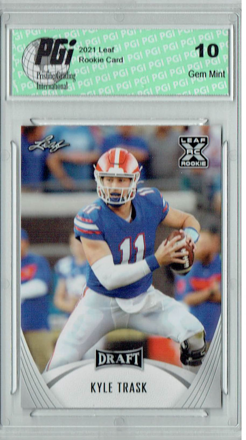 Kyle Trask Rookie Card Tampa Bay PGI 10 Gem Mint Football Trading Card 2021 Leaf Football #5