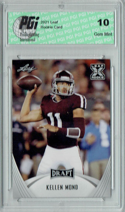Kellen Mond 2021 Leaf Football #8 Rookie Card PGI 10