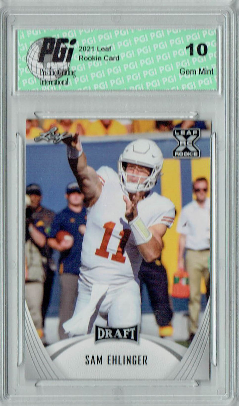 Sam Ehlingher Rookie Card Texas PGI 10 Gem Mint Football Trading Card 2021 Leaf Football #9