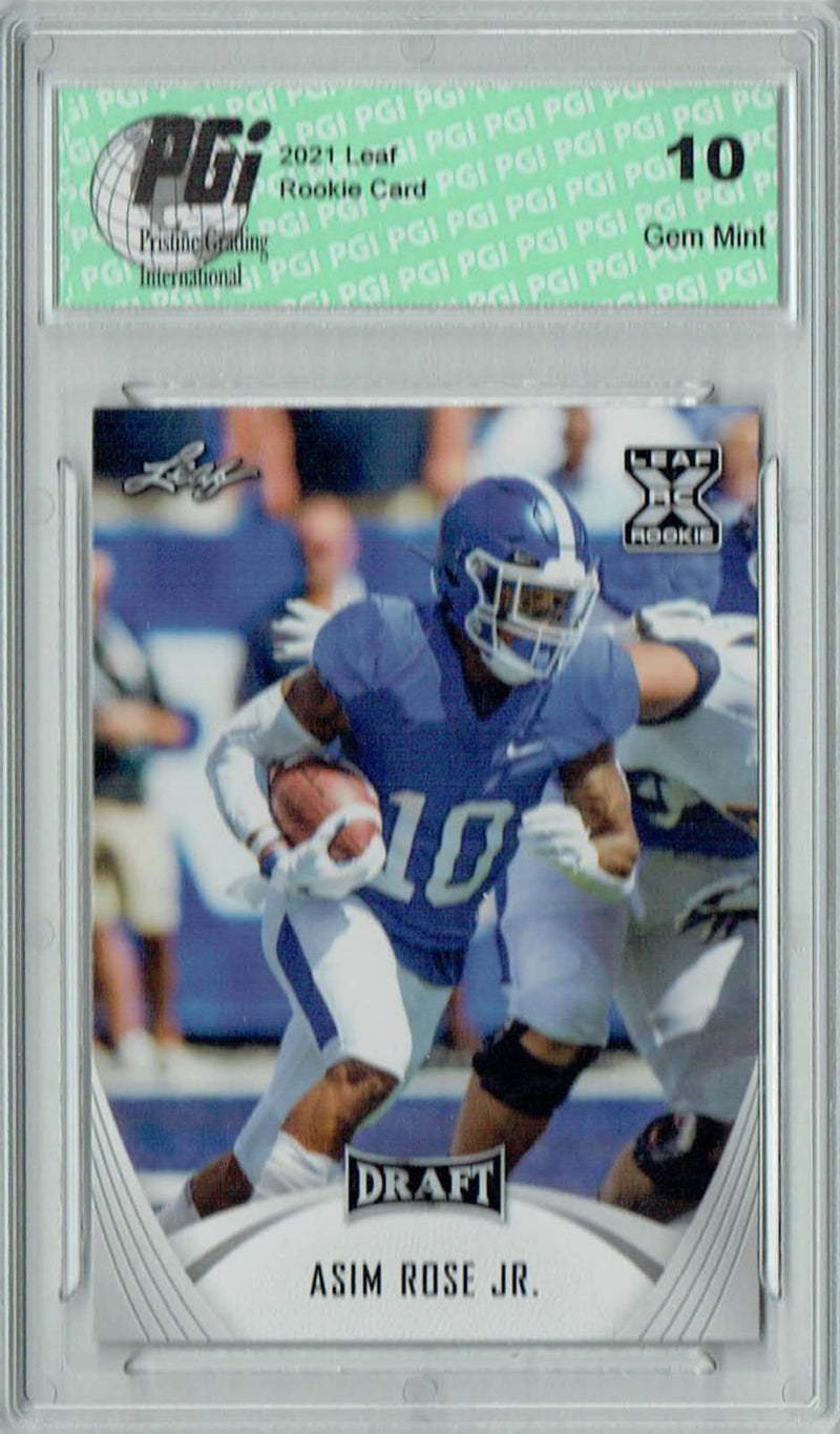 Asim Rose Jr. Rookie Card Kentucky PGI 10 Gem Mint Football Trading Card 2021 Leaf Football #18
