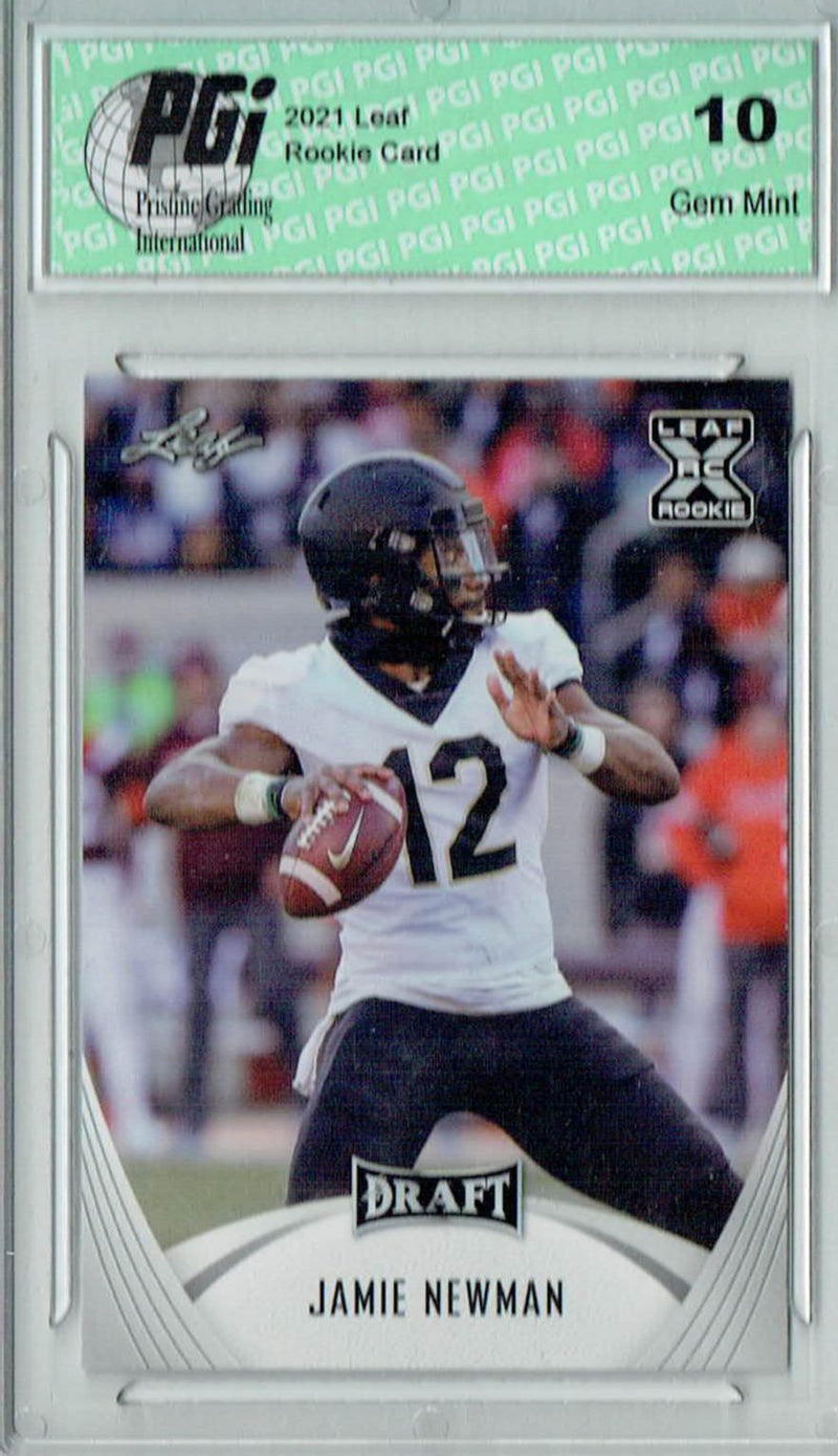 Jamie Newman Rookie Card Wake Forest PGI 10 Gem Mint Football Trading Card 2021 Leaf Football #11