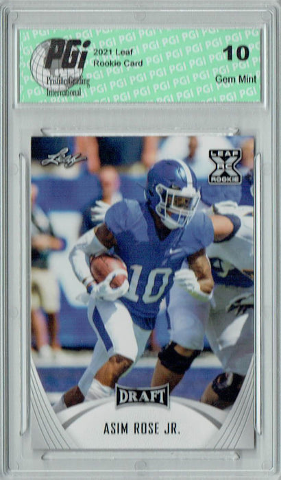 Asim Rose Jr. 2021 Leaf Football #18 Rookie Card PGI 10