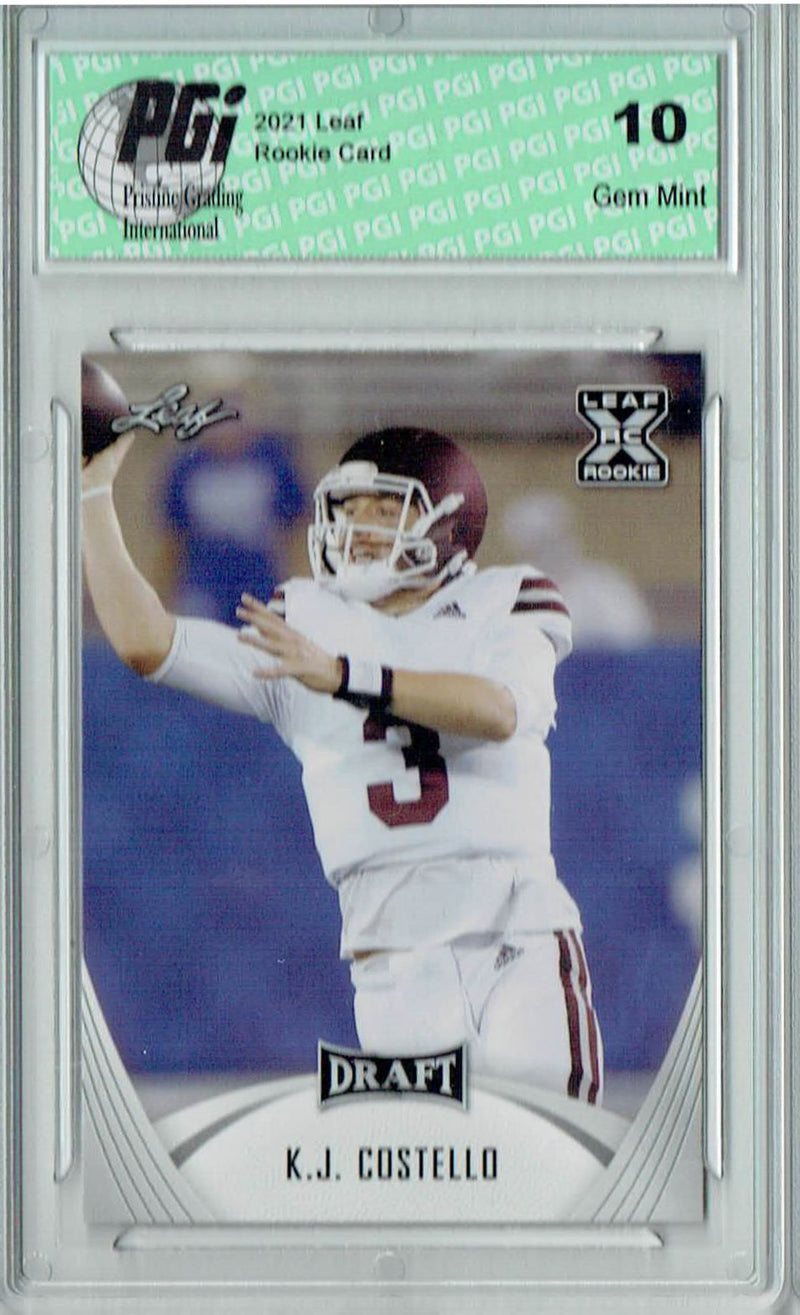 K.J. Costello Rookie Card Stanford PGI 10 Gem Mint Football Trading Card 2021 Leaf Football #12