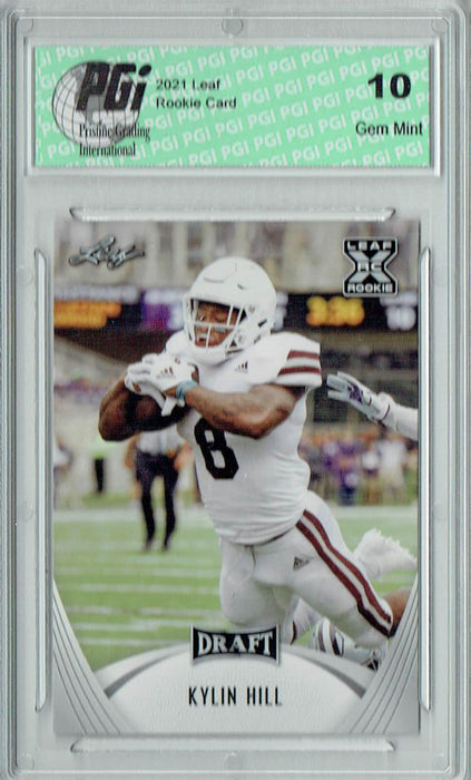 Kylin Hill 2021 Leaf Football #17 Rookie Card PGI 10