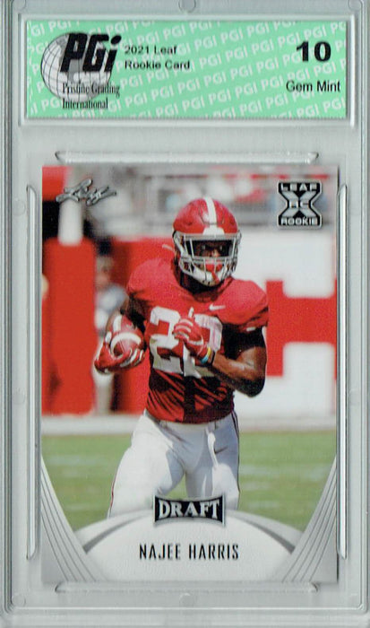 Najee Harris 2021 Leaf Football #13 Rookie Card PGI 10