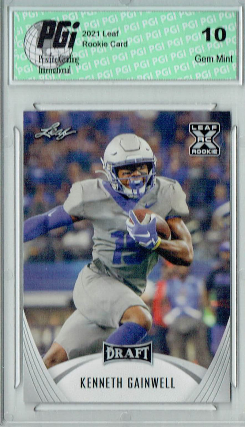Kenneth Gainwell Rookie Card Memphis PGI 10 Gem Mint Football Trading Card 2021 Leaf Football #21