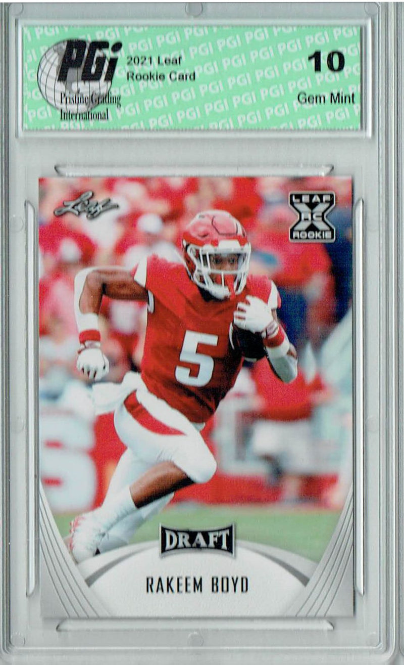 Rakeem Boyd Rookie Card Arkansas PGI 10 Gem Mint Football Trading Card 2021 Leaf Football #22