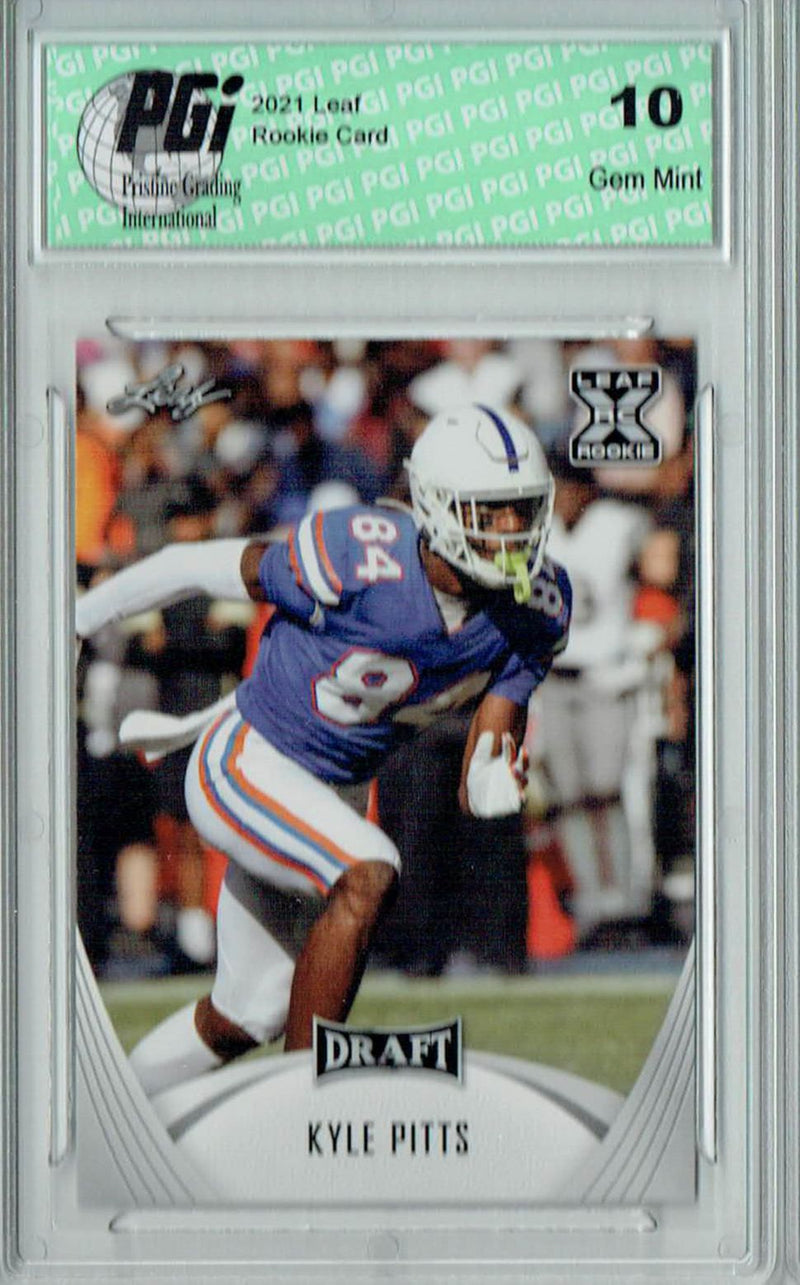 Kyle Pitts Rookie Card Florida PGI 10 Gem Mint Football Trading Card 2021 Leaf Football #24