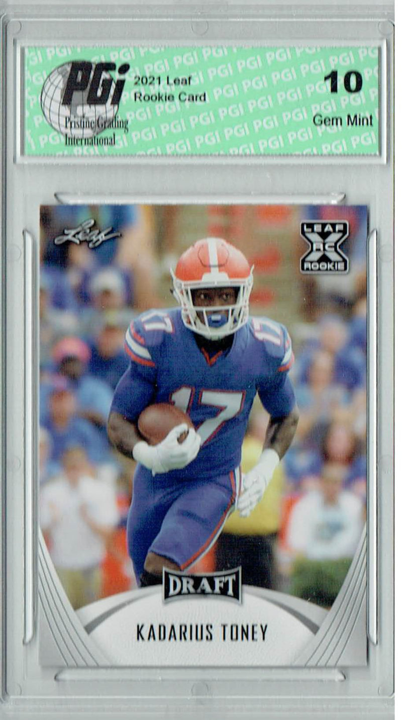 Kadarius Toney Rookie Card Florida PGI 10 Gem Mint Football Trading Card 2021 Leaf Football #36