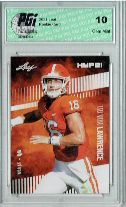 Trevor Lawrence 2021 Leaf HYPE! #49 Only 5000 Made Rookie Card PGI 10