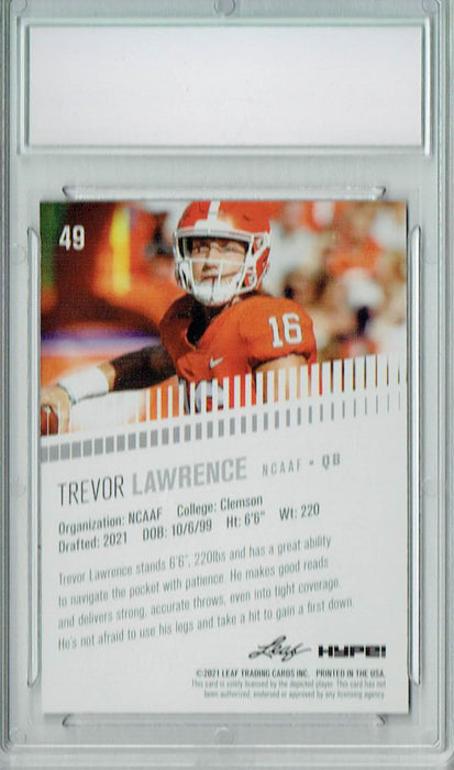 2021 Leaf HYPE! Trevor Lawrence Rookie Card #49 Only 5000 Made Bryce PGI 10