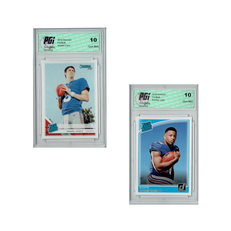 Saquon Barkley & Daniel Jones NY Donruss 2-Pack Rookie Cards PGI 10