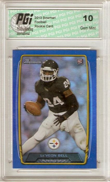 Leveon Bell 2013 Bowman Blue Refractor Only 499 Made Rookie Card PGI 10