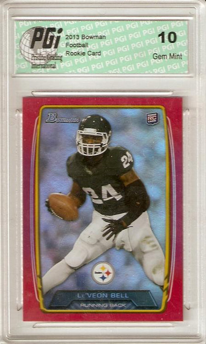 Leveon Bell 2013 Bowman Red Refractor Only 199 Made Rookie Card PGI 10