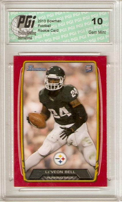 Leveon Bell 2013 Bowman Red SP Steelers Only 199 Made Rookie Card PGI 10
