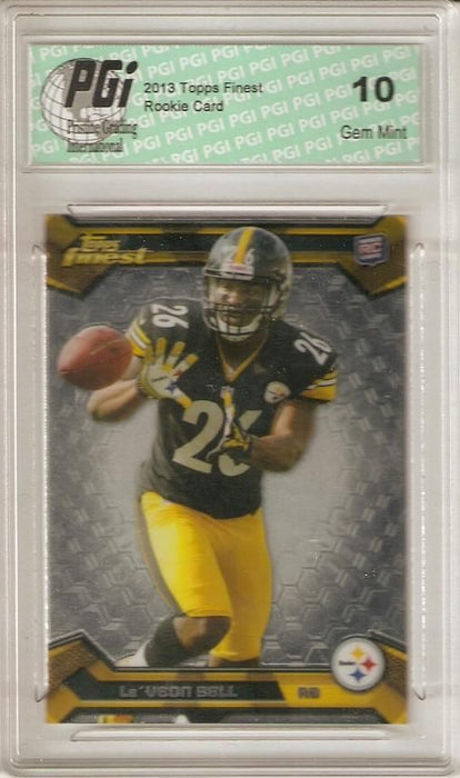 Le'Veon Bell Steelers 2013 Topps Finest #141 Pittsburgh Steelers Leveon Rookie Card PGI 10