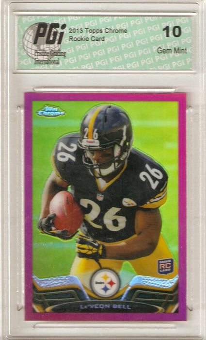 Le'Veon Bell 2013 Topps Chrome Pink REFRACTOR Only 399 Made Rookie Card PGI 10