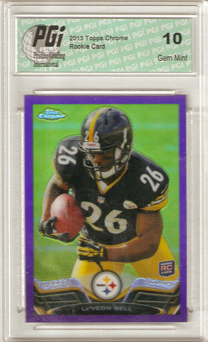 Le'Veon Bell 2013 Topps Chrome Purple REFRACTOR Only 499 Made Rookie Card PGI 10