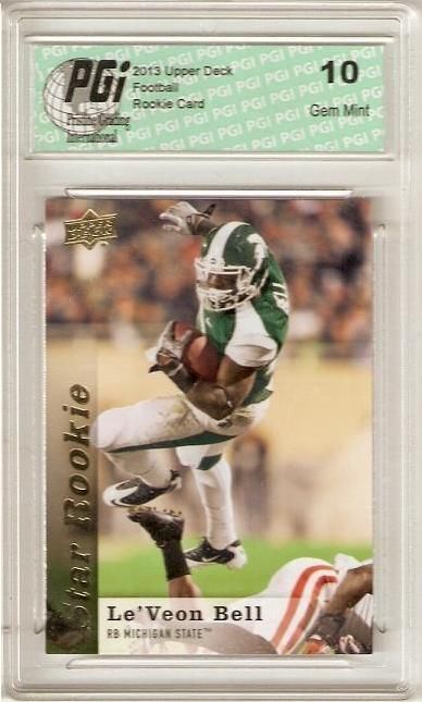 Le'Veon Leveon Bell 2013 Upper Deck #57 Steelers Mich St Star Rookie Card PGI 10