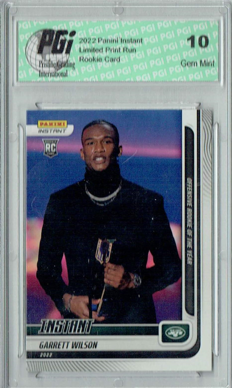 Garrett Wilson 2022 Panini Instant #268 Off ROY 1/390 Rookie Card PGI 10