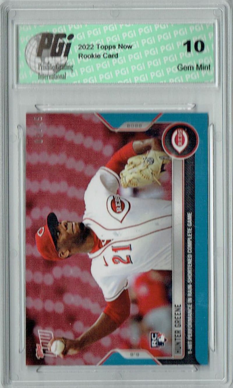 Hunter Greene 2022 Topps Now #308 Blue SP #05/49 Rookie Card PGI 10