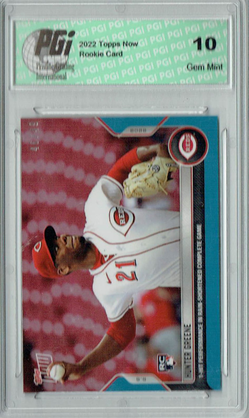 Hunter Greene 2022 Topps Now #308 Blue SP #46/49 Rookie Card PGI 10