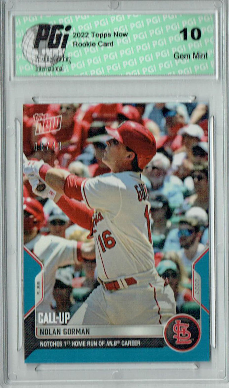 Nolan Gorman 2022 Topps Now #251  Blue SP #06/49 Rookie Card PGI 10