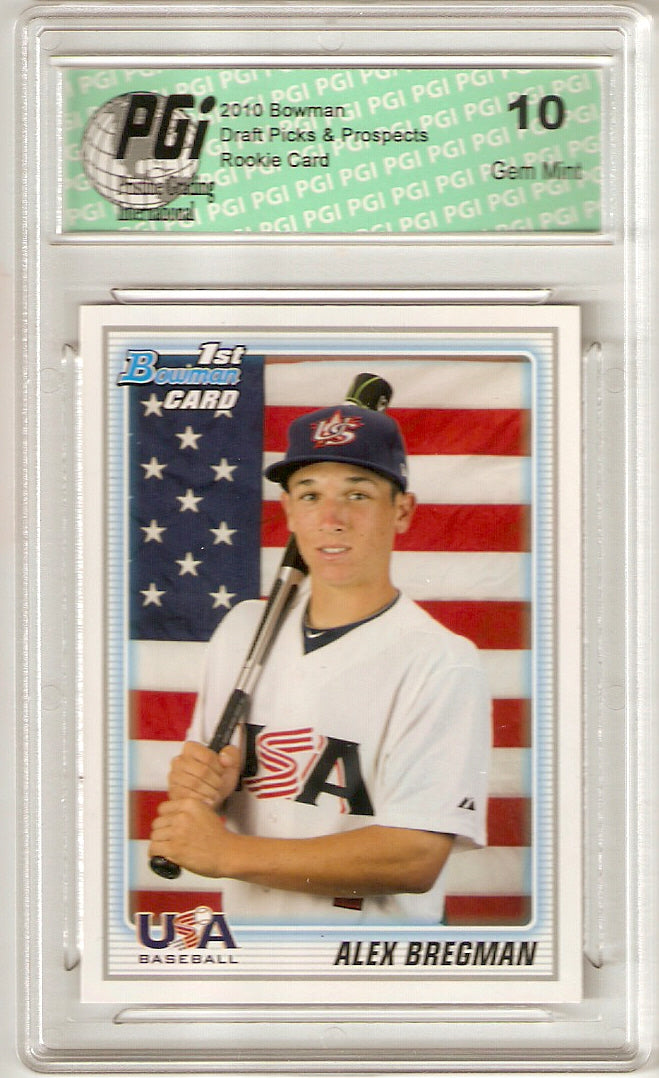Alex Bregman 2010 Bowman USA #BDPP95 1st Card Ever Rookie Card PGI 10