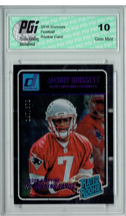 Jacoby Brissett 2016 Donruss Rated Rookie #370 370 Made Rookie Card PGI 10