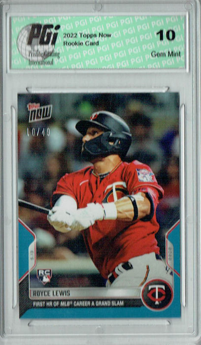 Royce Lewis 2022 Topps Now #173 Blue SP #10/49 Rookie Card PGI 10