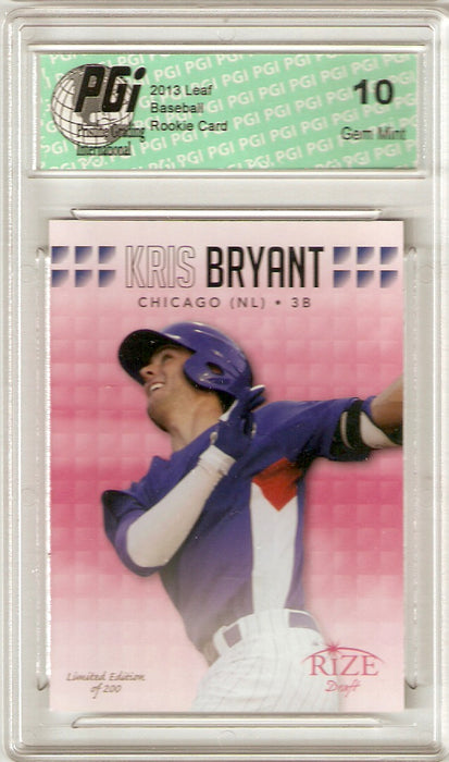 2013 Leaf Rize Pink SP Rookie Card Only 200 Made #11 Kris Bryant PGI 10