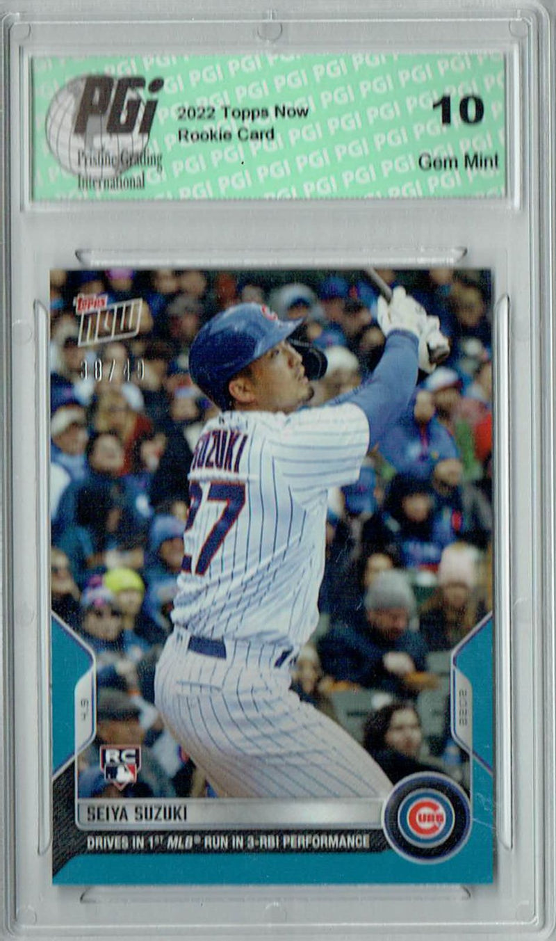 Seiya Suzuki 2022 Topps Now #18 Blue SP #38/49 Rookie Card PGI 10