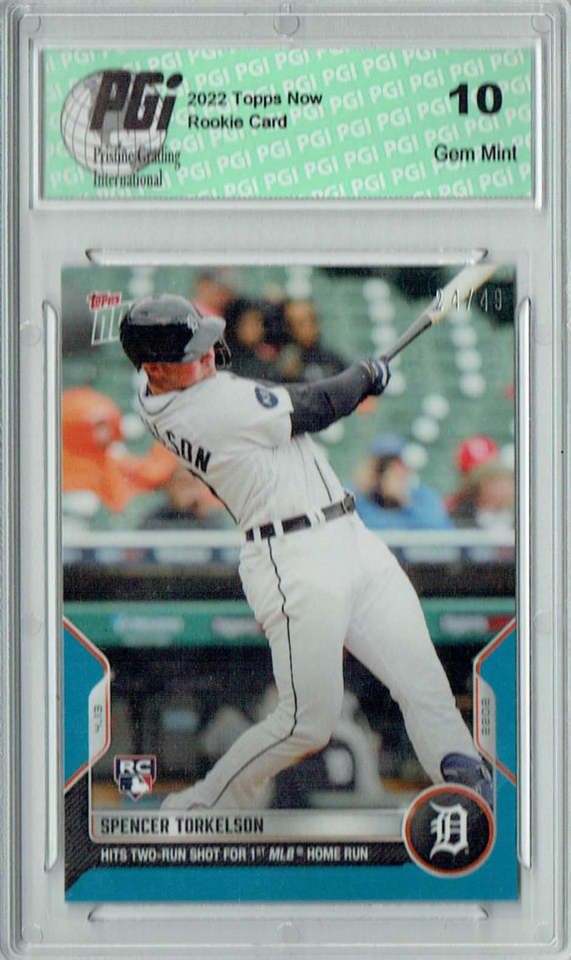 Spencer Torkelson 2022 Topps Now #48 Blue SP #24/49 Rookie Card PGI 10