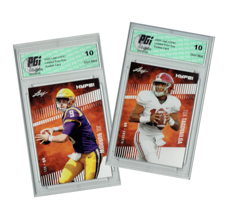 Joe Burrow Rookie Card Cincinnati PGI 10 Gem Mint Football Trading Card 2020 Leaf HYPE! #30 / #X29A Only 5000 Made
