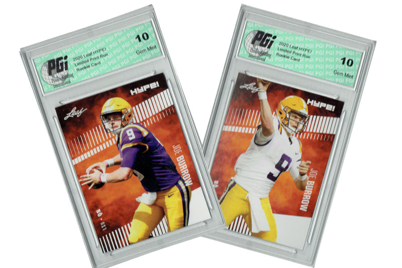 Joe Burrow Rookie Card Cincinnati PGI 10 Gem Mint Football Trading Card 2020 Leaf HYPE #30